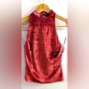 Free People crushed velvet racer back sleeveless top